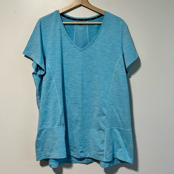 Hyba Women’s Activewear Top - Turquoise Blue - 2X - Picture 1 of 7